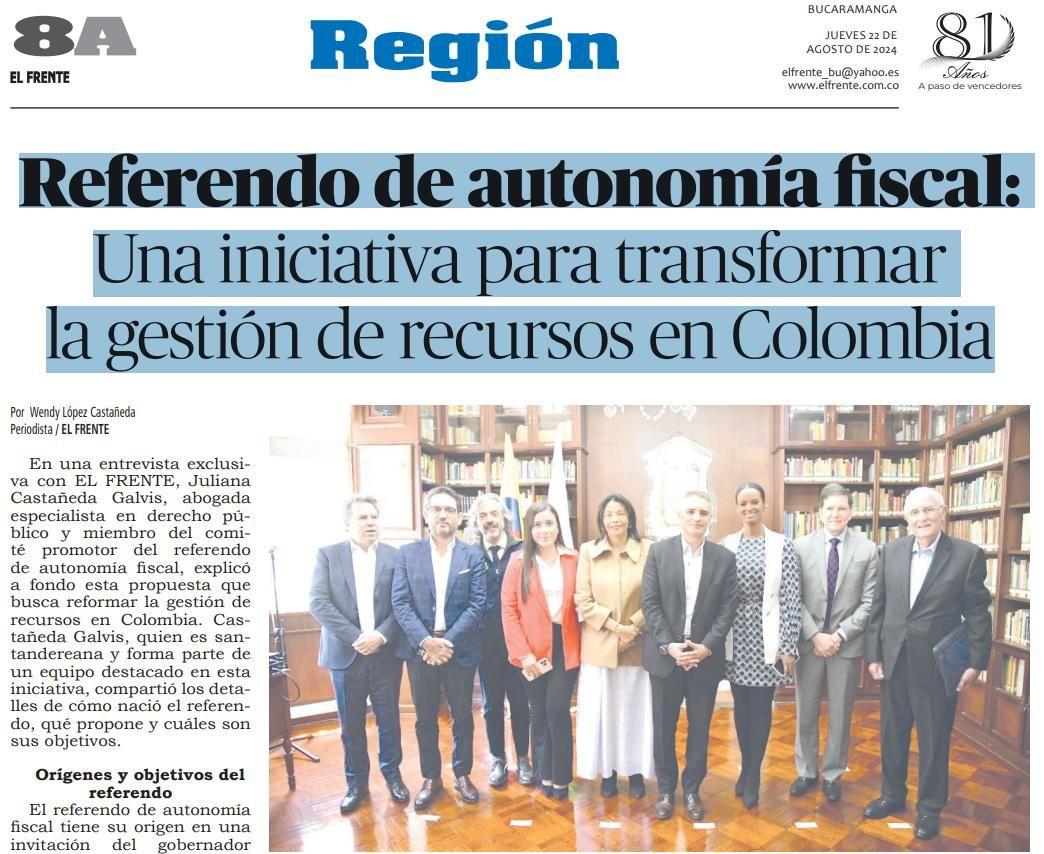 Imagen de la noticia Referendo de autonomía fiscal: Una iniciativa para transformar la gestión de recursos en Colombia