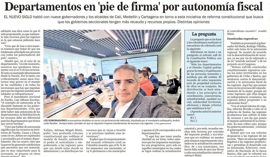 Imagen de la noticia Departamentos en 'pie de firma' por autonomía fiscal